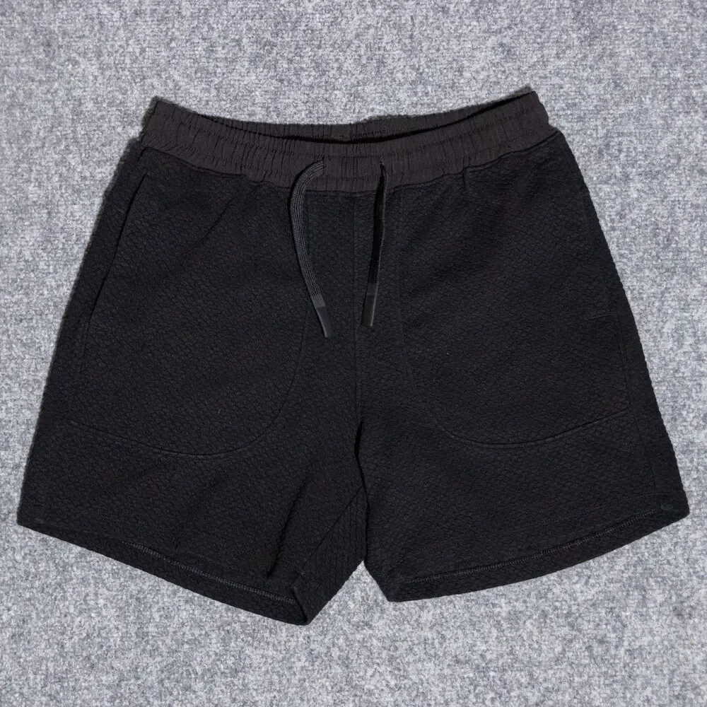 Bearbottom Roam Shorts 5.5” Inseam Black Textured Stretch Drawstring Men's Small